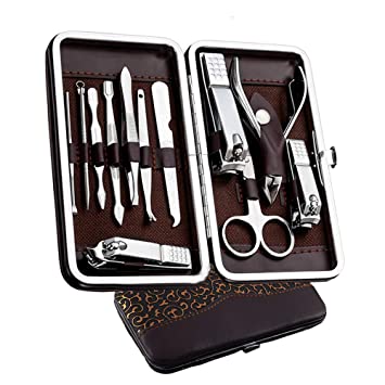 Picture of Manicure Set Nail Clippers Pedicure Kit -12 Pieces Stainless Steel Manicure Kit Professional Grooming Kits Nail Care Tools with Luxurious Travel Case