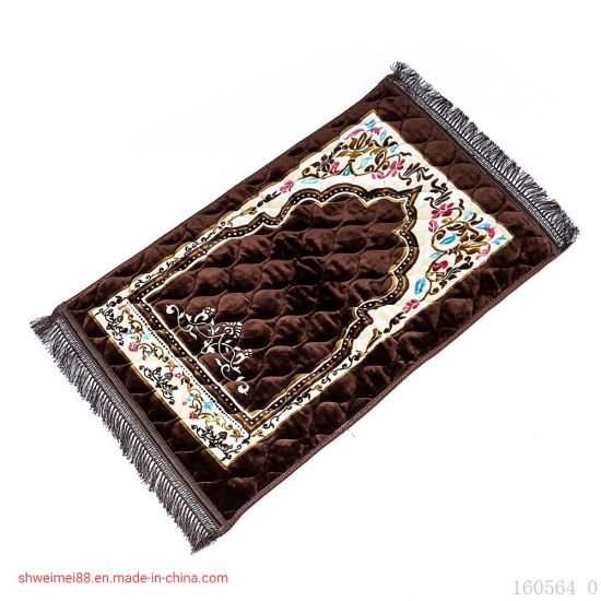 Picture of Muslim Prayer Rugs Islam Thick Cotton Fabric Printed Patterns Travel Prayer Mat 31.50''x47.24'' (Red)