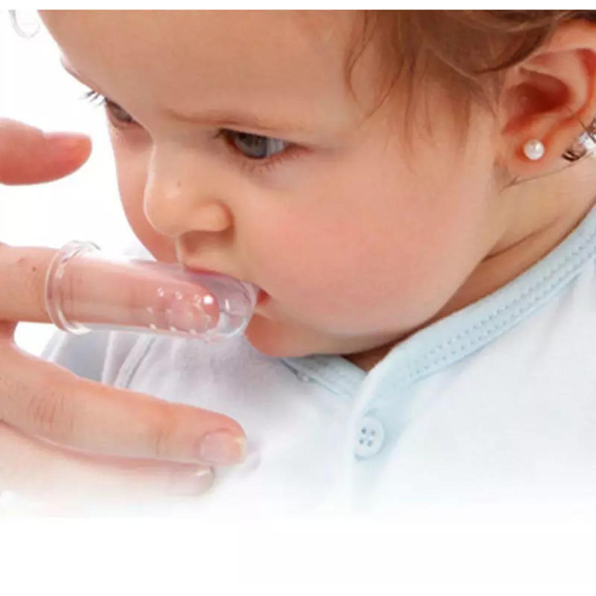 Picture of Baby Tongue Cleaner for Infants Soft Tongue Scraper for Babies Delicate Oral Care for Infants Complimentary Silicone Finger Toothbrush Retail Care