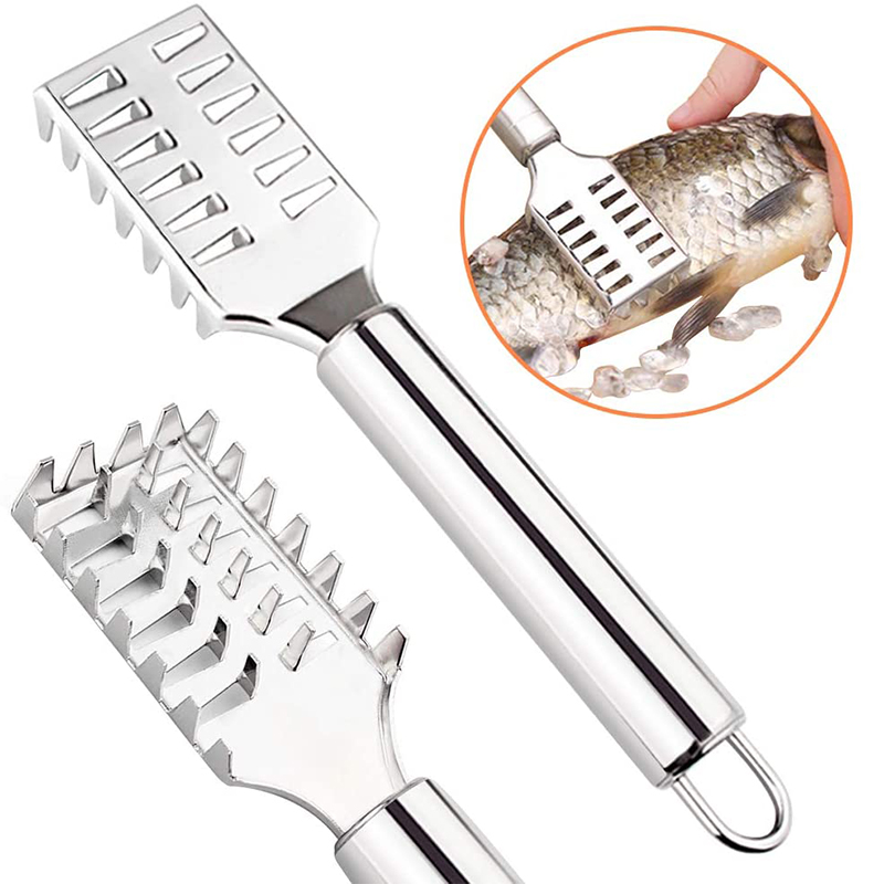 Picture of Fish Scaler Brush StainlessSteel Fish Scaler Remover with Sawtooth Easily Remove Fish Scales-Cleaning Brush Scraper Kitchen Tool