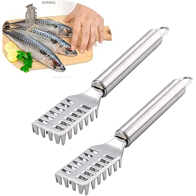 Picture of Fish Scaler Brush StainlessSteel Fish Scaler Remover with Sawtooth Easily Remove Fish Scales-Cleaning Brush Scraper Kitchen Tool