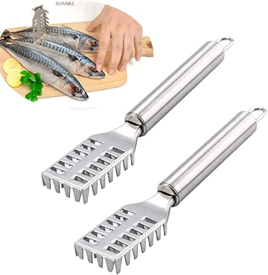 Picture of Fish Scaler Brush StainlessSteel Fish Scaler Remover with Sawtooth Easily Remove Fish Scales-Cleaning Brush Scraper Kitchen Tool