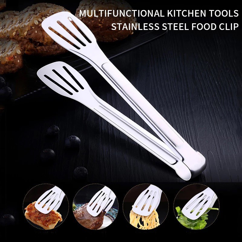 Picture of Stainless Steel Food Clip Bread Anti-scalding Clip Buffet Folder Barbecue Cooking Salad Food Clip Clamp BBQ Tongs Kitchen Tools