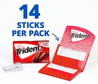 Picture of Trident strawberry Flavor (Sugar Free) Gum - 14 Sticks