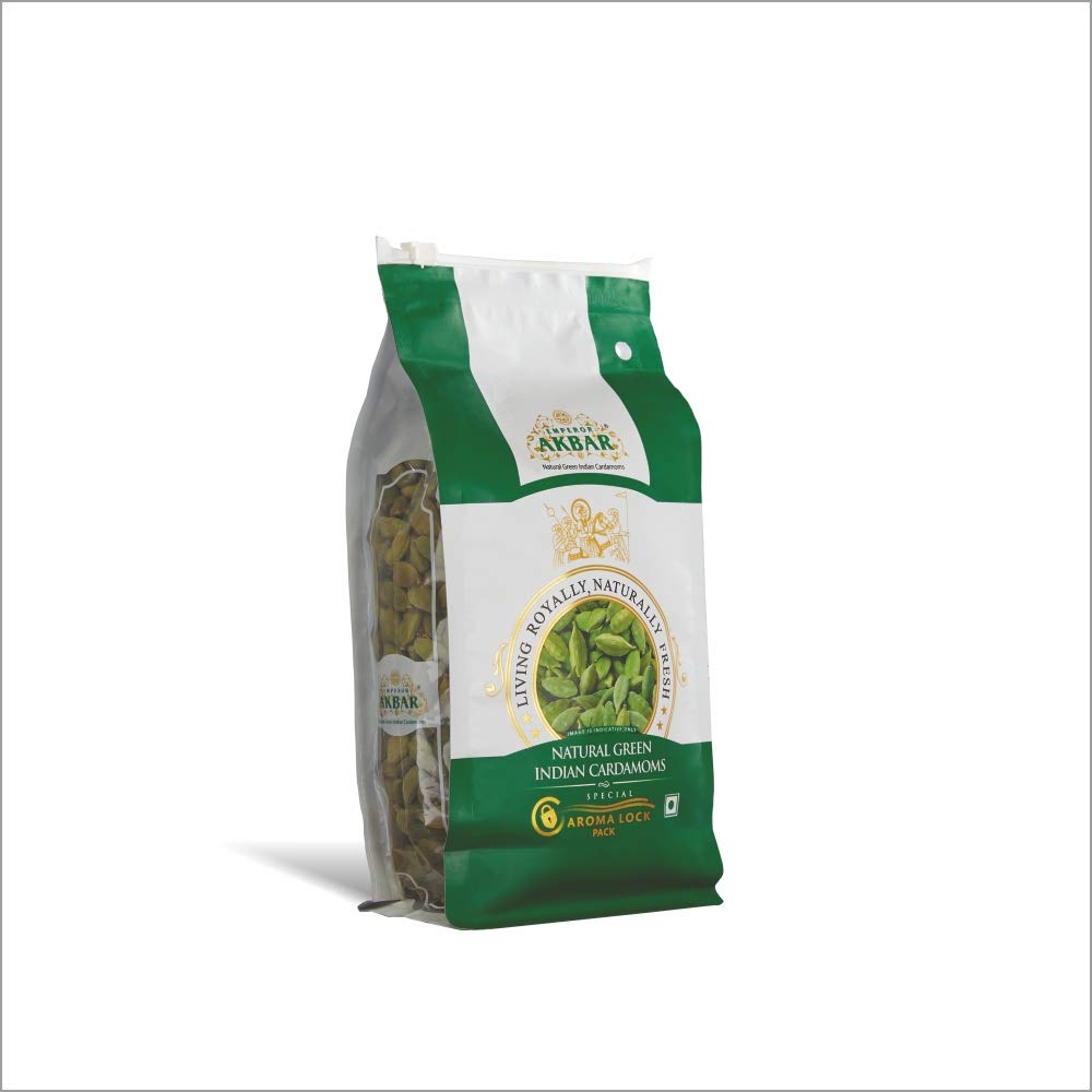 Picture of Emperor Akbar Alleppey Green Cardamom - Elaichi - Superior Aroma Lock (Green Grade) Pack (1 Kg)
