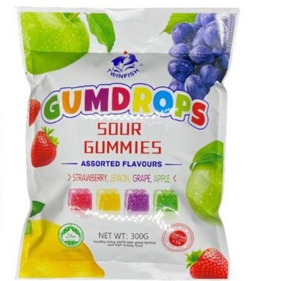 Picture of 360G TWINFISH GUMDROPS SOUR GUMMIES ASSORTED FLAVOURS MULTIPACK / PARTY / FAMILY / FRUITY / GULA GULA