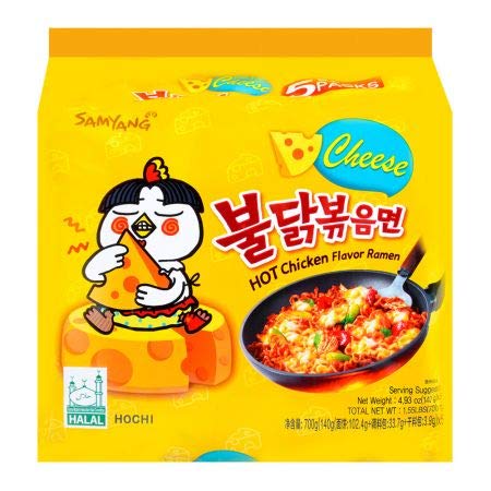 Picture of Samyang Hot Chicken Ramen Cheese Noodles 5 X 140 grams