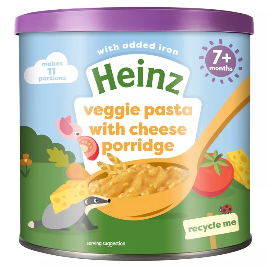 Picture of Heinz Porridge with Veggie Pasta & Cheese for your Baby - 200gms 7+months (Imported Tin Pack)