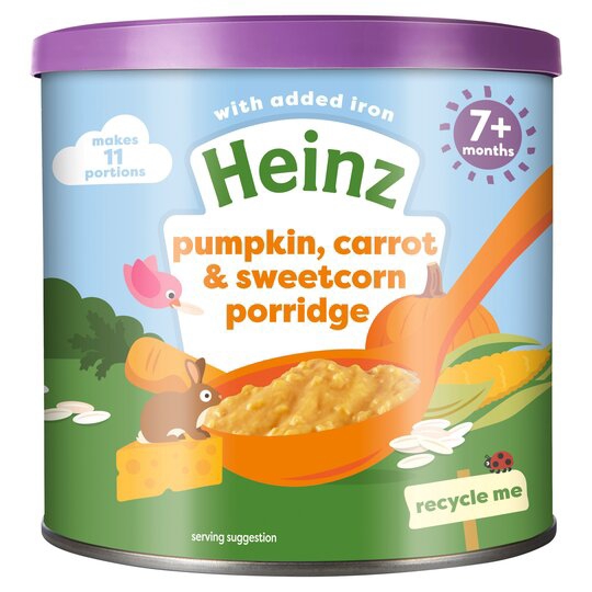 Picture of Heinz Pumpkin Carrot & Sweetcorn Cereal For Babies - 200g 7+ Months