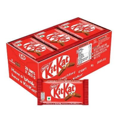 Picture of KIT KAT 3 Fingers Chocolate Coated Wafer Bar –28.5g Pack of 28 Units