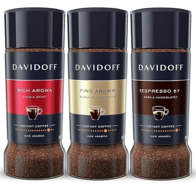 Picture of Davidoff Coffee Variety Pack Of Rich Aroma + Fine Aroma + Espresso 57 100 Gram Each (Pack Of 3) Granule Bottle