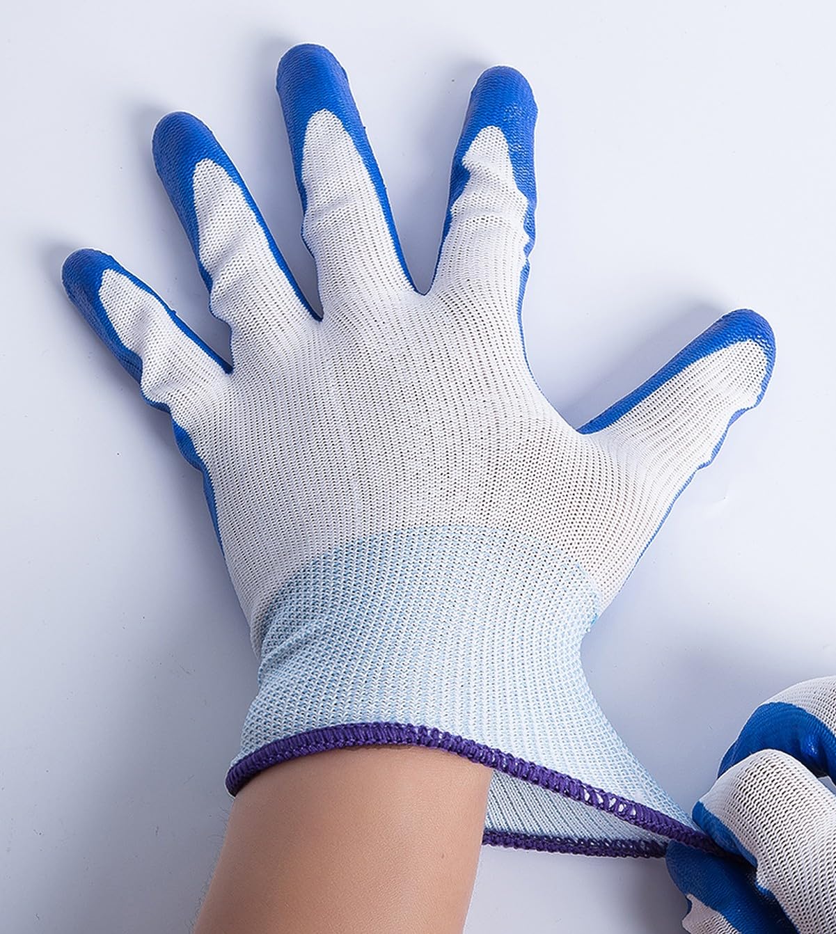 Picture of wolpin Heavy Duty Gloves (Pack of 2 Pairs) Reusable Hand Gloves For Gardening Kitchen Cleaning Intensive Work Dishwashing Rubber Latex Non-Slip Waterproof