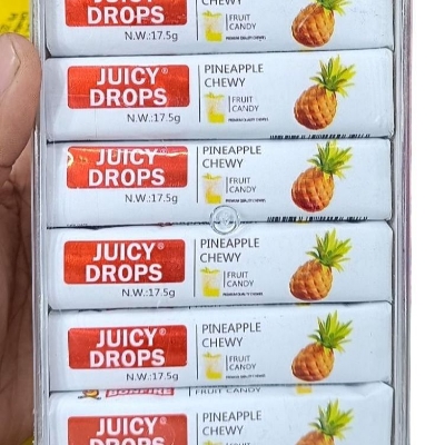 Picture of Decadent Foods Bonfire Juicy Drops Fruit Candy | Pineapple Flavor Chew Candy  (525 g)