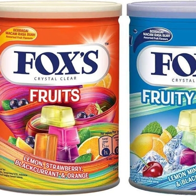 Picture of Fox's Crystal Clear Assorted Fruit Flavours 3 X 180g BerriesFruitFruity Mints Tin Pack