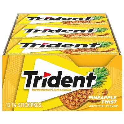 Picture of Trident Sugar Free Gum 1 Packs of 14 Pieces (14 Total Pieces) (Pineapple)