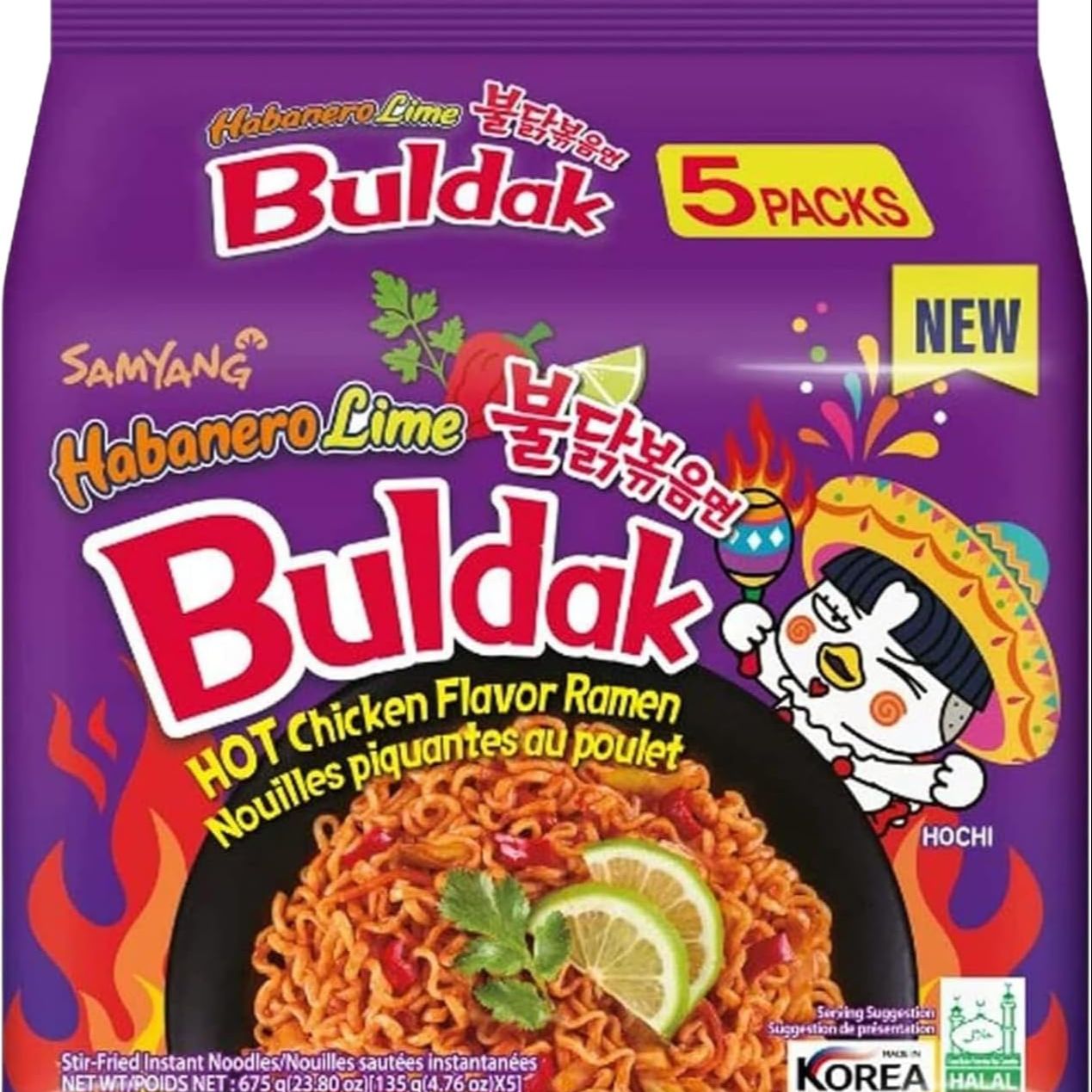 Picture of Samyang Buldak Spicy RamenHot ChickenKorean Stir-Fried Instant Noodle 5 pack