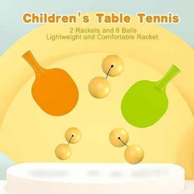 Picture of Hanging Table Tennis Trainer Ping Pong Ball Self Training Gaming Set for 5 6 7 8 Years Kids (Multicolor)