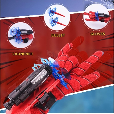 Picture of Esteopt Launcher Gloves for Spider-ManHero Launcher Wrist Toy SetChildren's Plastic Cosplay GloveSpider Web Shooters for Kids ( 1 Sets)