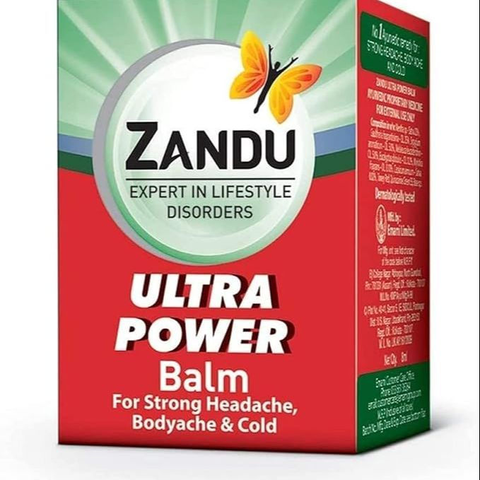Picture of Zandu Ultra Power Balm | For Pain Relief from Strong Headache Bodyaches & Cold | Bone Joint & Muscle Care | 8  ML