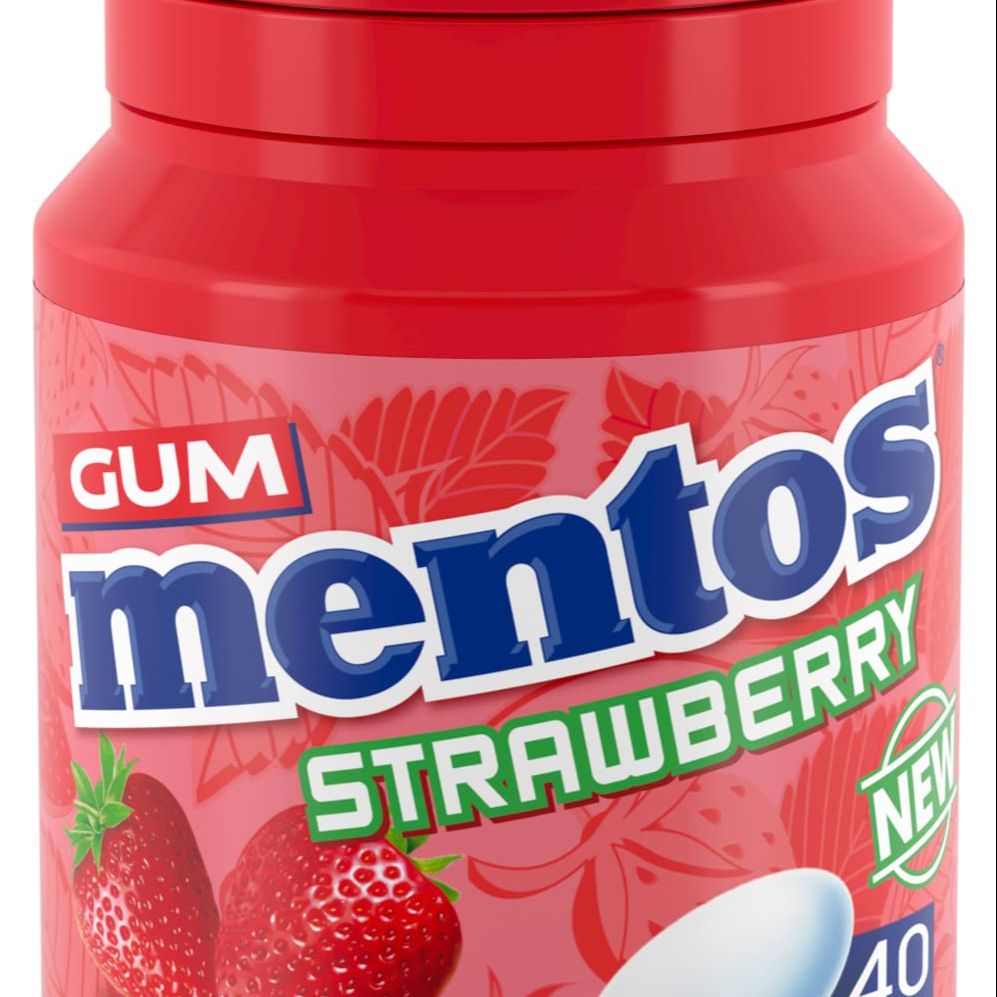 Picture of Mentos Gum Strawberry 40pc 56g UK
