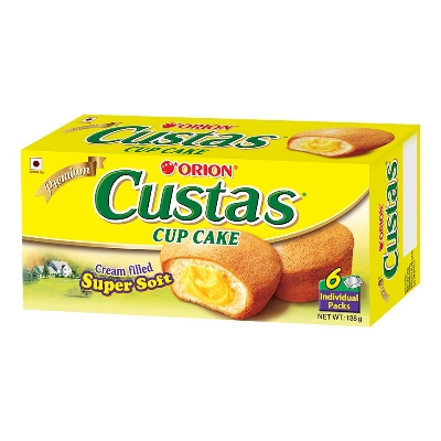 Picture of ORION Custas Cupcake - Korean snack cupcakes pack (6 cupcakes)138 g