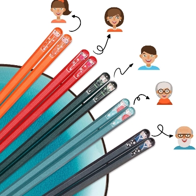 Picture of Reusable Fiberglass ChopsticksDishwasher Safe Japanese Chinese Chopsticks5 Pairs Multicolor Non-Slip Chop Sticks Gift Set for Food Sushi Hot Pot Noodles 9.5 Inch