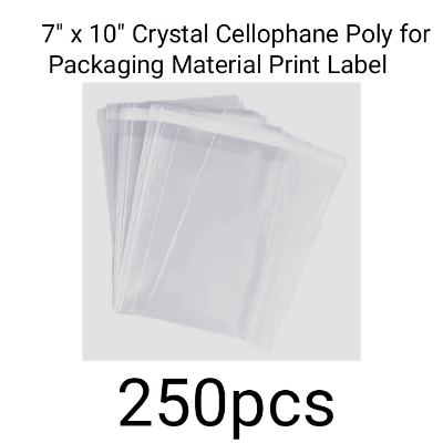 Picture of (7 "x 10") প্যাকেজিং উপাদান প্রিন্ট লেবেলের জন্য 250 পিস ক্রিস্টাল সেলোফেন পলি - poly bag