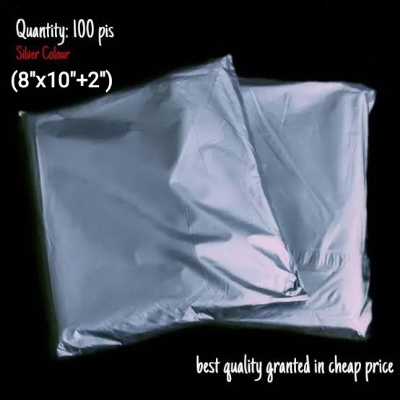Picture of (8x10+2)inch 100 Pcs Silver Courier poly Bag/Parcel poly Bag/Mailer poly Bag