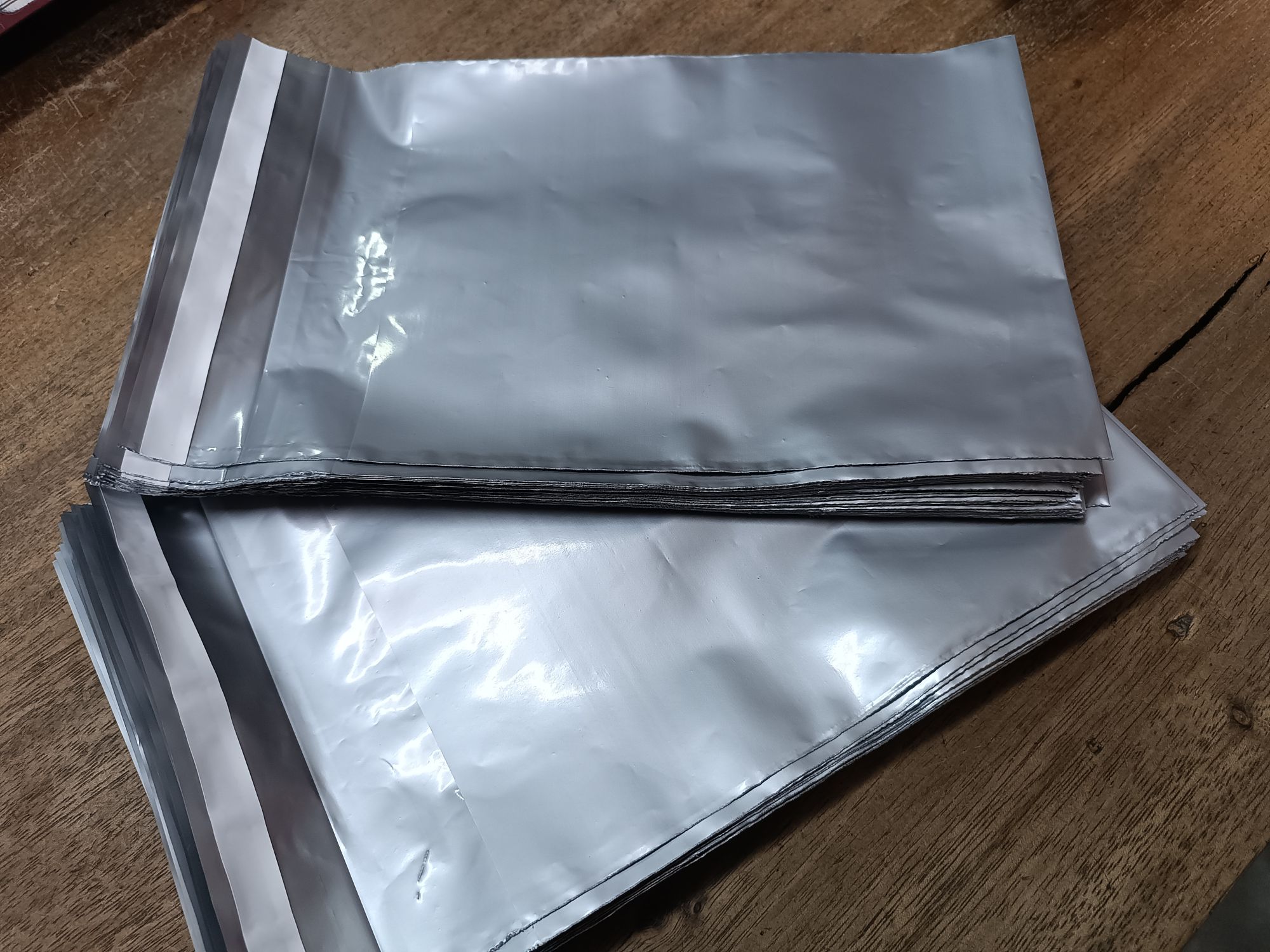 Picture of (10x12+2)inch 50 Pcs Silver Courier poly Bag/Parcel poly Bag/Mailer poly Bag