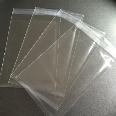 Picture of (4" x 5") 100 pcs crystal cellophane poly bag for packaging material with adhesive