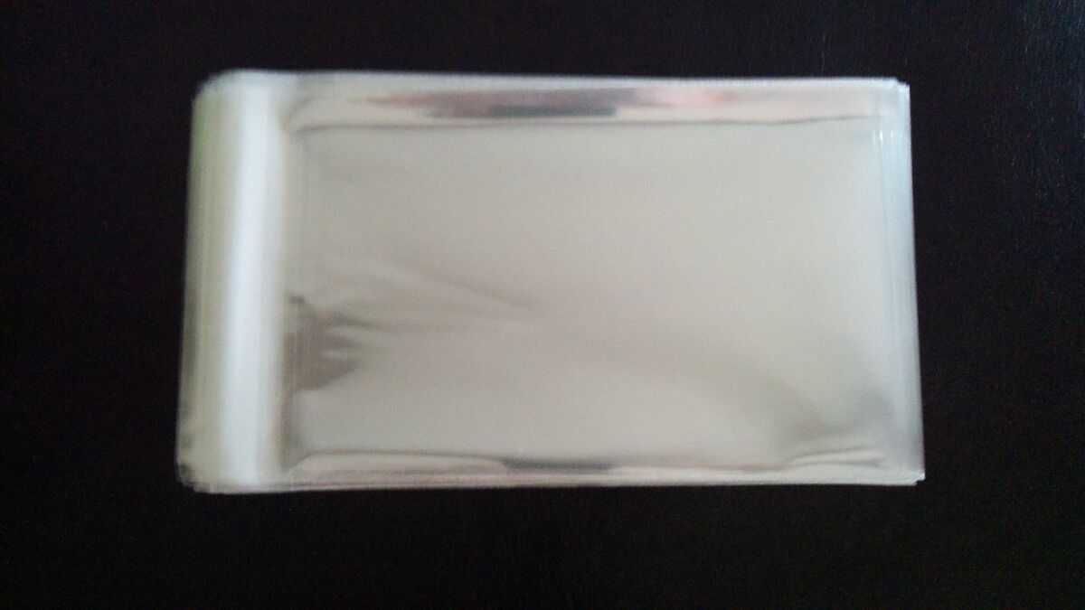 Picture of (4" x 5") 100 pcs crystal cellophane poly bag for packaging material with adhesive