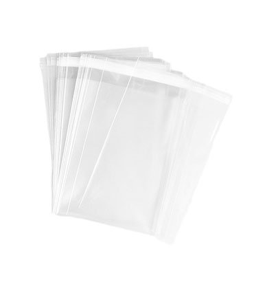 Picture of (8" x 12") 100 pcs crystal cellophane poly bag for packaging material with adhesive
