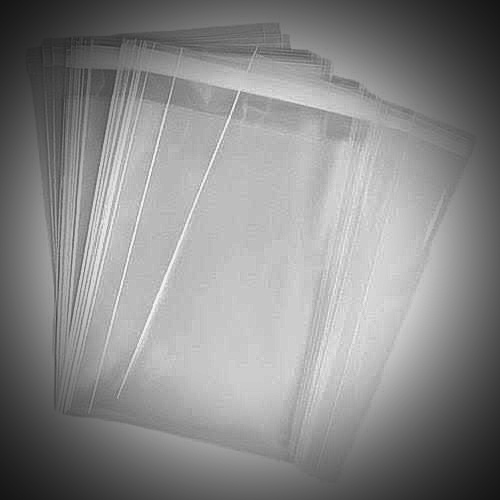 Picture of (10" x 14") 50 pcs crystal cellophane poly bag for packaging material with adhesive