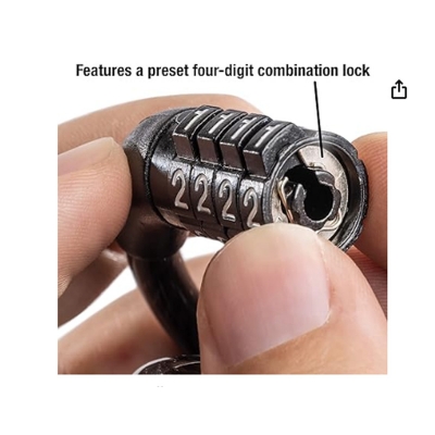 Picture of Motorbike Helmet Cable Password Cycle Lock 4-Digit Password Code Helmet Lock Portable