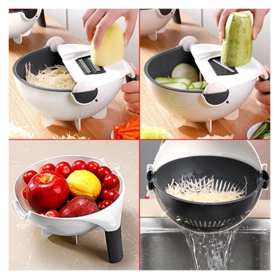 Picture of Vegetable Cutter 6 in 1 Multi-functional Portable Slicer Chopper Grater Shredder Kitchen Tool