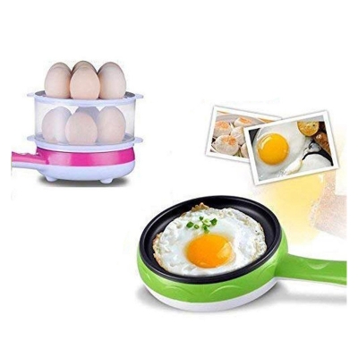 Picture of Multi Function 2 in 1 Electric Egg Boiler Steamer Omelette Frying Pan Non-Stick Boiled Eggs Boiler Steamer