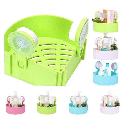 Picture of Wall Corner Rack / Triangle Shelf For Bathroom, Kitchen, Toothbrush and Shower Shelf Storage Rack - Water and Oil Resistant Plastic