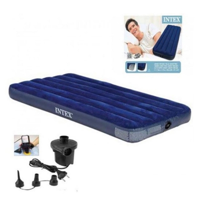 Picture of Single Air Bed Camping Mattress - Blue with pumper