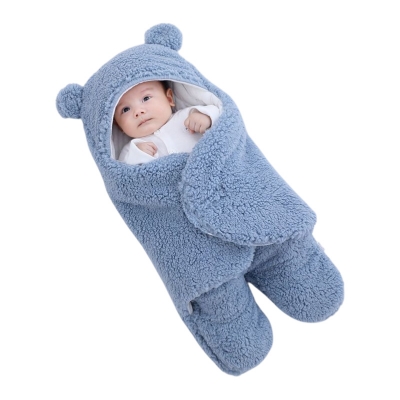 Picture of Baby Sleeping Bag Ultra-Soft Fluffy Fleece Newborn Receiving Blanket Infant Boys Girls ClothesSleeping Nursery Wrap Swaddle