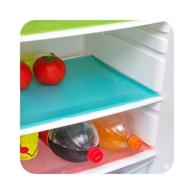 Picture of 4pcs/set Refrigerator Pad Antibacterial Antifouling Mildew Moisture Tailorable Pad Refrigerator Mats Fridge Waterproof