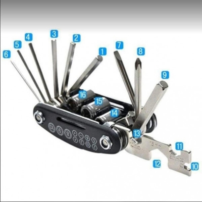 Picture of 16 In 1 Multi-Function Bike & Bicycle Mechanic Repair Tool Kit