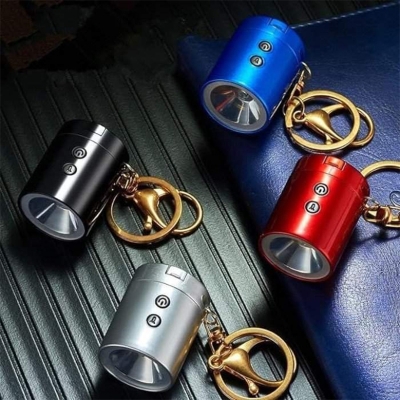 Picture of 3 in 1 Portable Mini Rechargeable flashlight with lighter key Ring