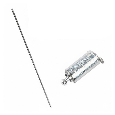 Picture of 110Cm Appearing Cane Silver Stainless Steel Martial Arts Pocket Staff Magic Stick Prop Extend