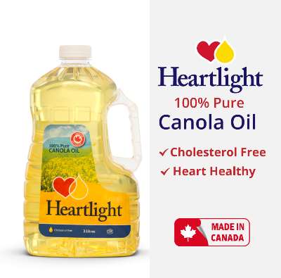 Picture of Heartlight Canola Oil – 100% Pure & Cholesterol Free – Imported from Canada – 3 Litres Bottle
