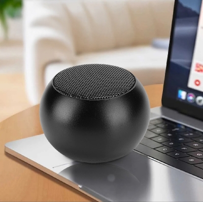 Picture of Mini Wireless Bluetooth Speaker – Portable, Round Design – Black