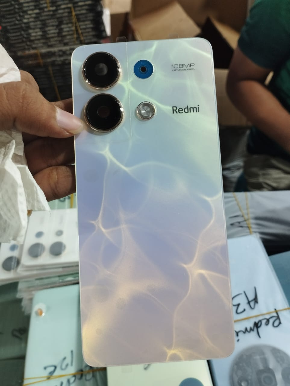 Picture of Backshell For Redmi Note 13 4G  Back Glass Replacement Rear Battery Door Cover Repair Part  Original Back Panel / Back Glass