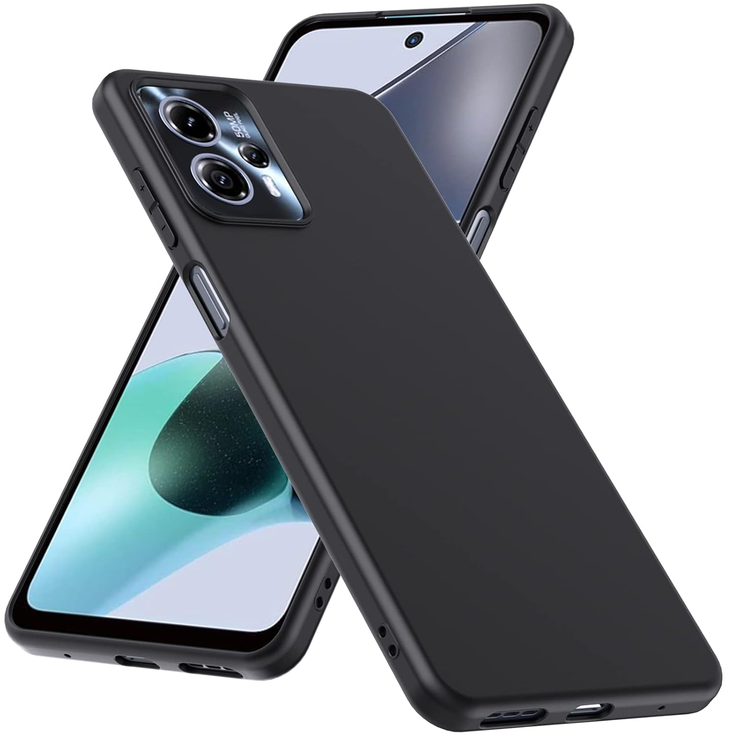 Picture of For Motorola Moto G13 / Moto G23 Back Cover Mobius Ring Ultra Thin Soft Luxury Square Multicolor Liquid Silicone Phone Case