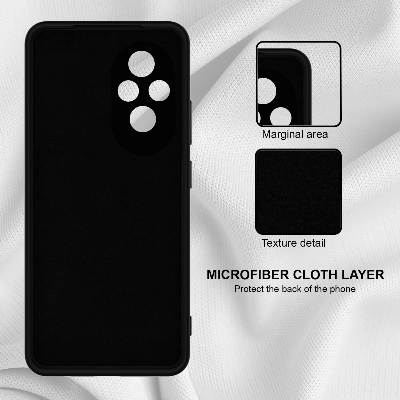 Picture of LIRAMARK Silicone Soft Back Cover Case with Micro-Fibre Cloth On Inner Side for Honor 200 5G (Black)