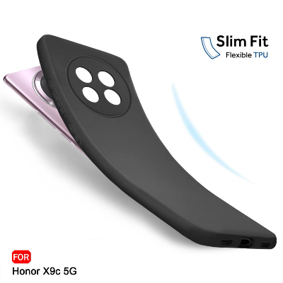 Picture of TheGiftKart Sleek Back Cover Case for Honor X9C 5G Soft Silicon Back Cover Case for Honor X9C 5G (Silicone, Black)