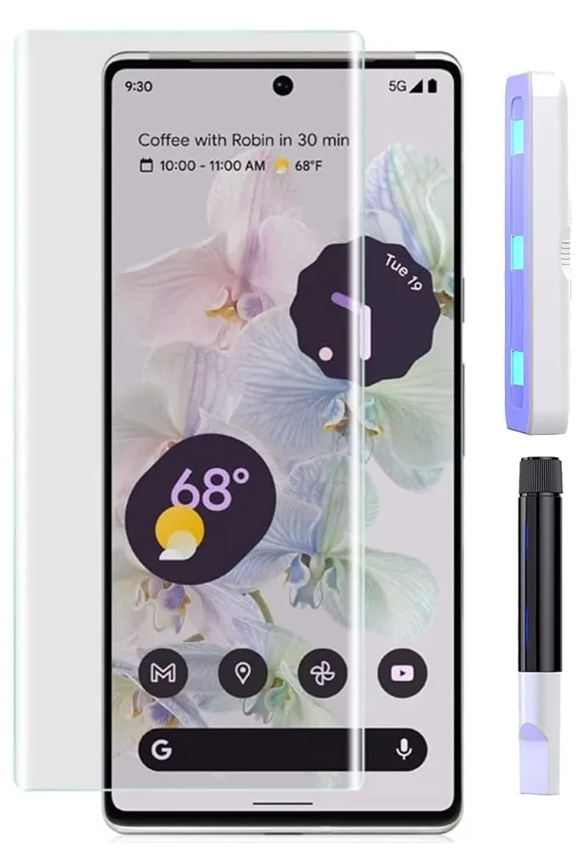 Picture of For Google Pixel 8A Tempered Glass Screen Protector Full Glue Silk Printing Screen Film